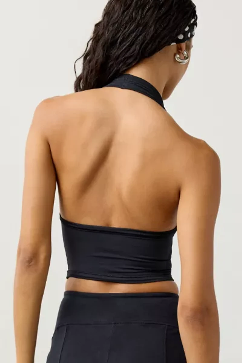 Out From Under Jade Stitch Seamless Knit Halter Top