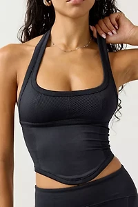 Out From Under Jade Stitch Seamless Knit Halter Top