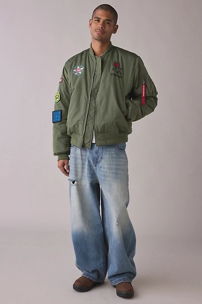Alpha Industries X Keith Haring MA-1 Allover Patch Flight Jacket
