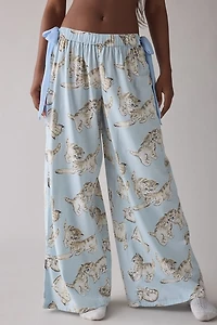 Out From Under Eat Your Heart Side-Tie Bow PJ Pants