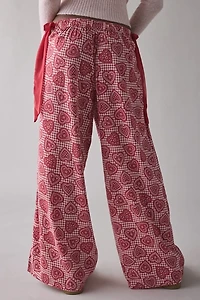 Out From Under Eat Your Heart Side-Tie Bow PJ Pants