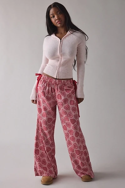 Out From Under Eat Your Heart Side-Tie Bow PJ Pants
