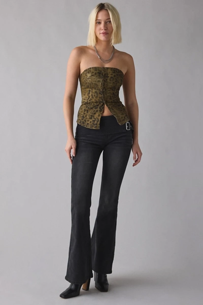 UO Riley Strapless Seamed Denim Tube Top