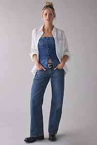 UO Riley Strapless Seamed Denim Tube Top