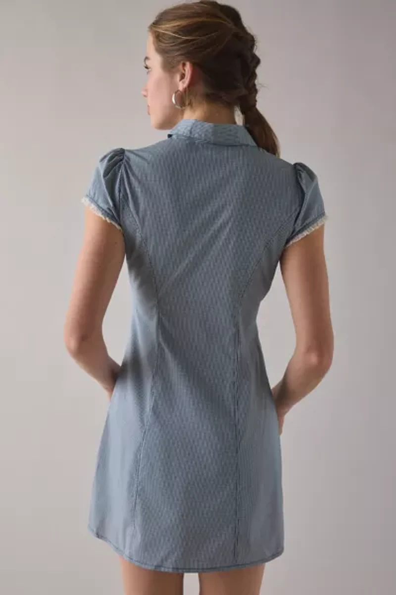 Kimchi Blue On My Mind Tailored Short Sleeve Shirt Mini Dress