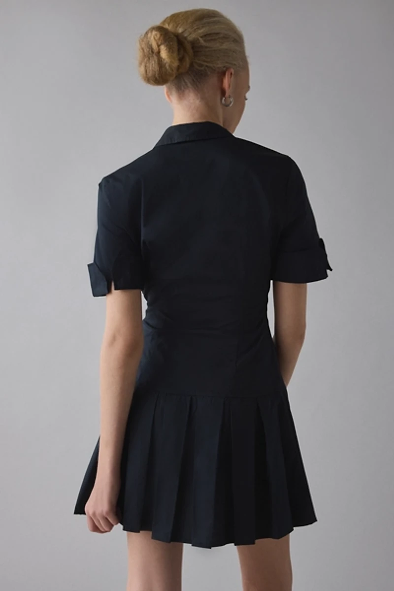 BDG Special Treatment Drop Waist Short Sleeve Shirt Mini Dress