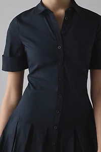 BDG Special Treatment Drop Waist Short Sleeve Shirt Mini Dress