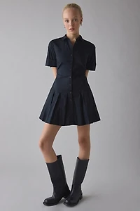 BDG Special Treatment Drop Waist Short Sleeve Shirt Mini Dress