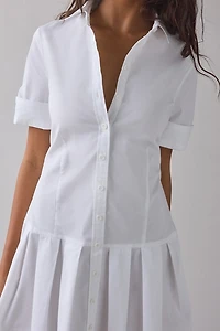 BDG Special Treatment Drop Waist Short Sleeve Shirt Mini Dress
