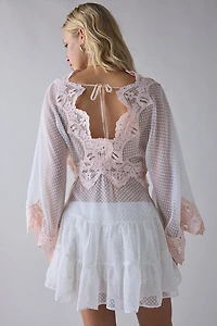 Kimchi Blue Waiting For You Sheer Long Sleeve Mini Dress