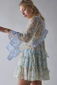 Kimchi Blue Waiting For You Sheer Long Sleeve Mini Dress