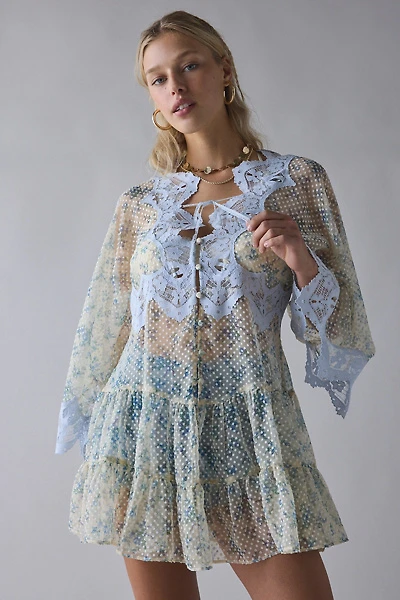 Kimchi Blue Waiting For You Sheer Long Sleeve Mini Dress