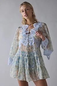 Kimchi Blue Waiting For You Sheer Long Sleeve Mini Dress