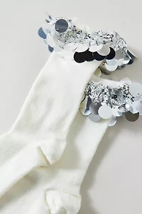 Sequined Cuff Crew Sock