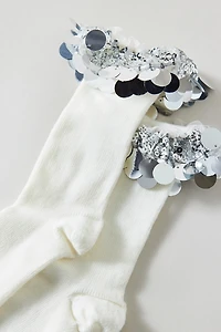 Sequined Cuff Crew Sock