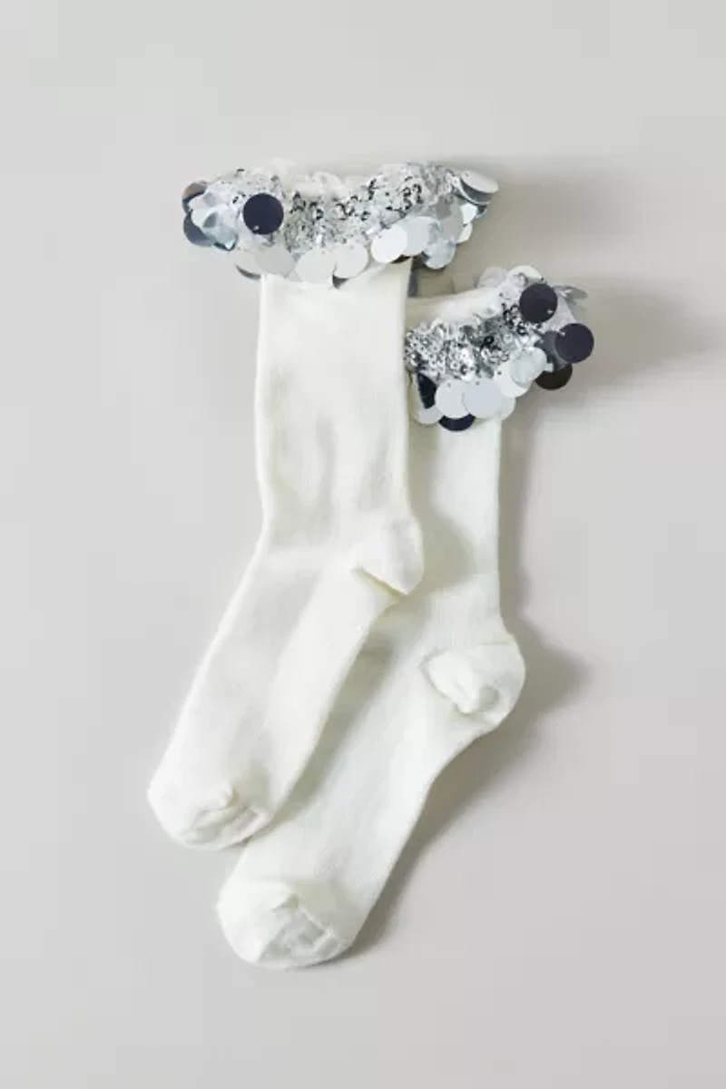 Sequined Cuff Crew Sock