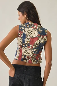 Wrangler Rodeo Print Denim Vest Top