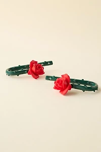 Rose Resin Curtain Tie-Back Set