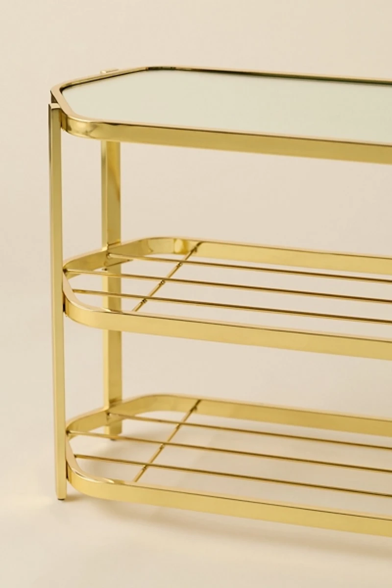 Rory Plated Metal Entryway Storage Console