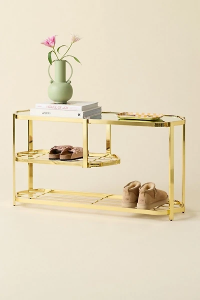 Rory Plated Metal Entryway Storage Console
