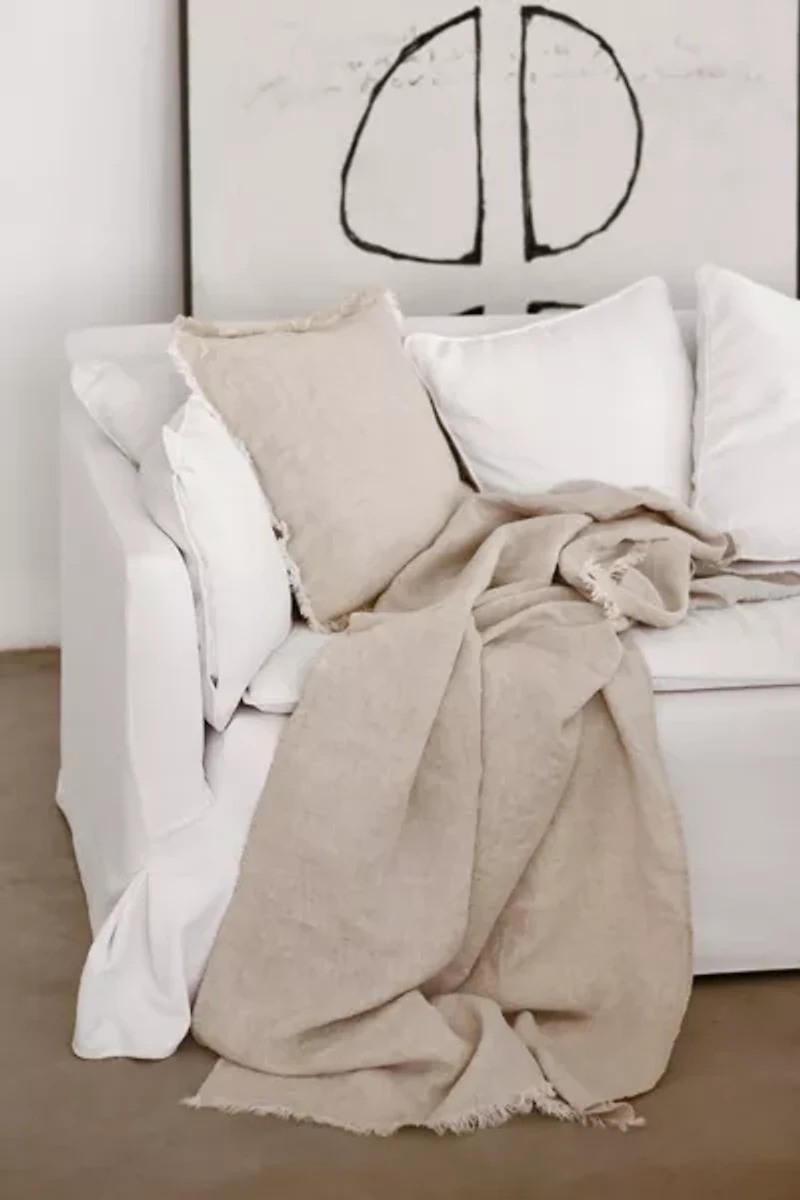 MagicLinen Heavyweight Linen Throw Blanket