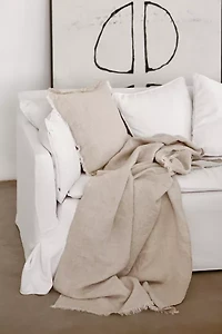 MagicLinen Heavyweight Linen Throw Blanket