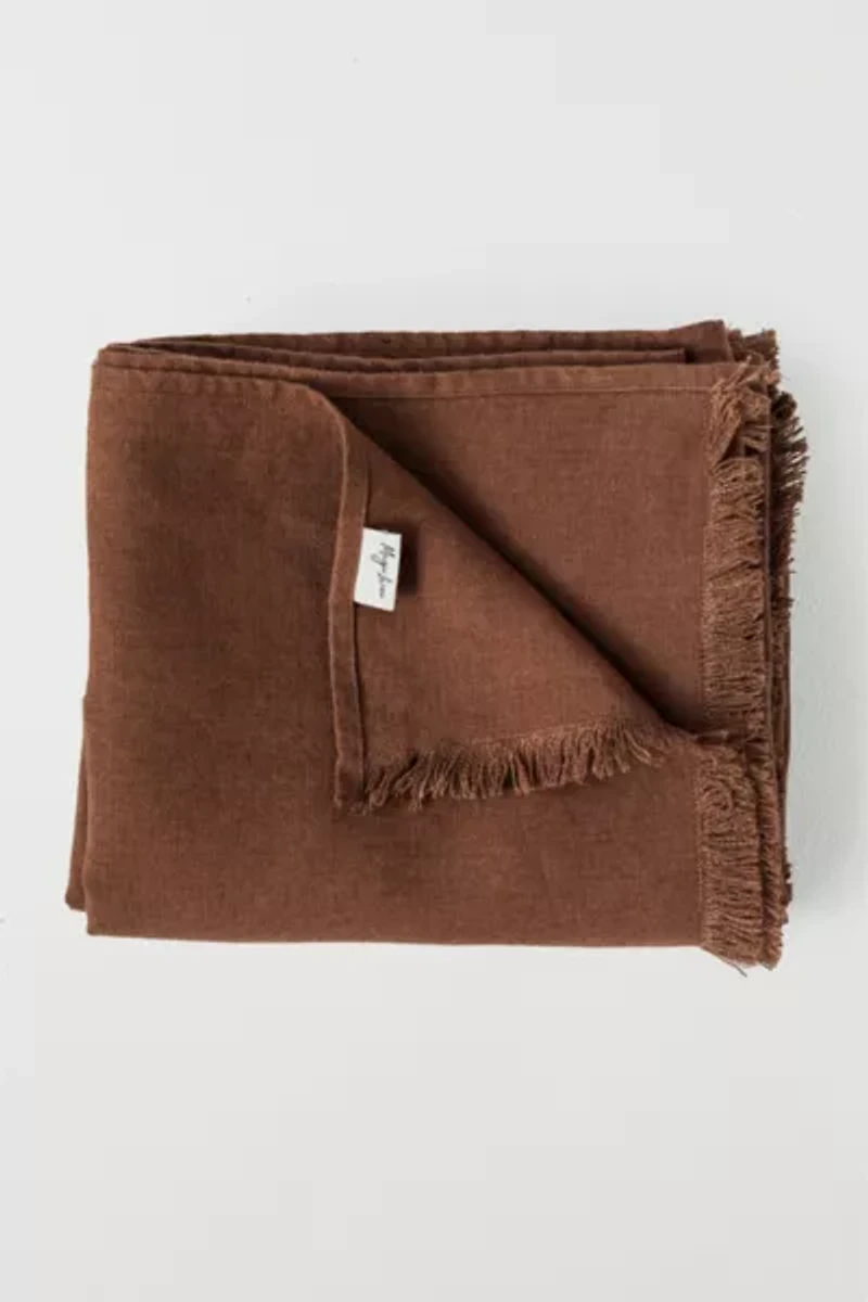 MagicLinen Heavyweight Linen Throw Blanket