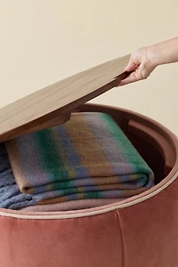 Jane Round Velvet Storage Coffee Table