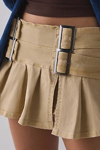 BDG Double Trouble Belted Denim Micro Mini Skort