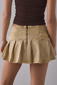 BDG Double Trouble Belted Denim Micro Mini Skort