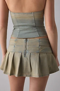 BDG Double Trouble Belted Denim Micro Mini Skort