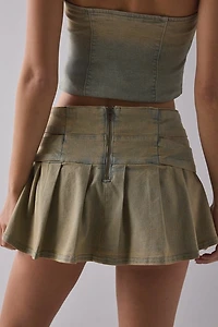BDG Double Trouble Belted Denim Micro Mini Skort