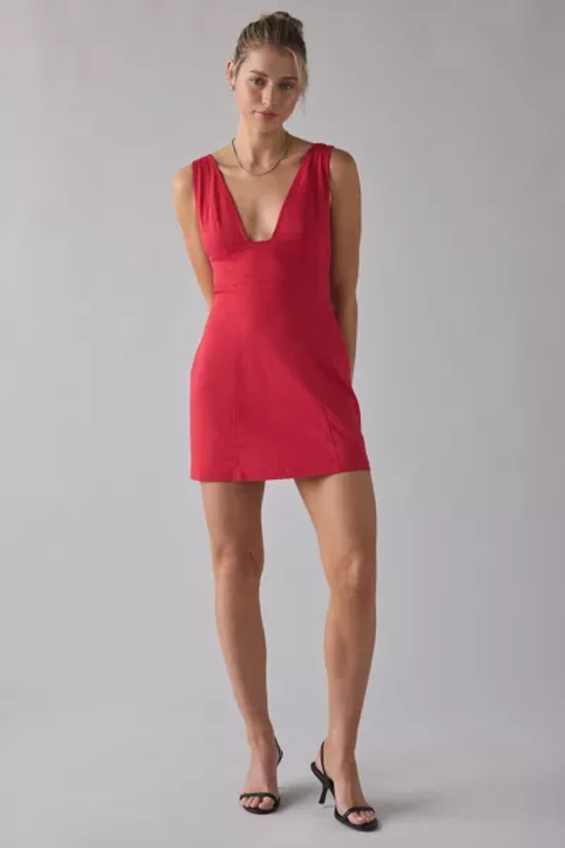 UO Guilty Pleasure Plunging V-Neck Mini Dress