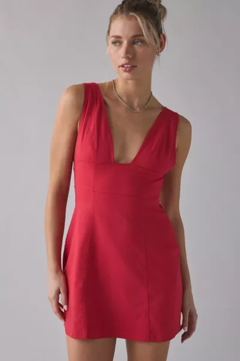 UO Guilty Pleasure Plunging V-Neck Mini Dress