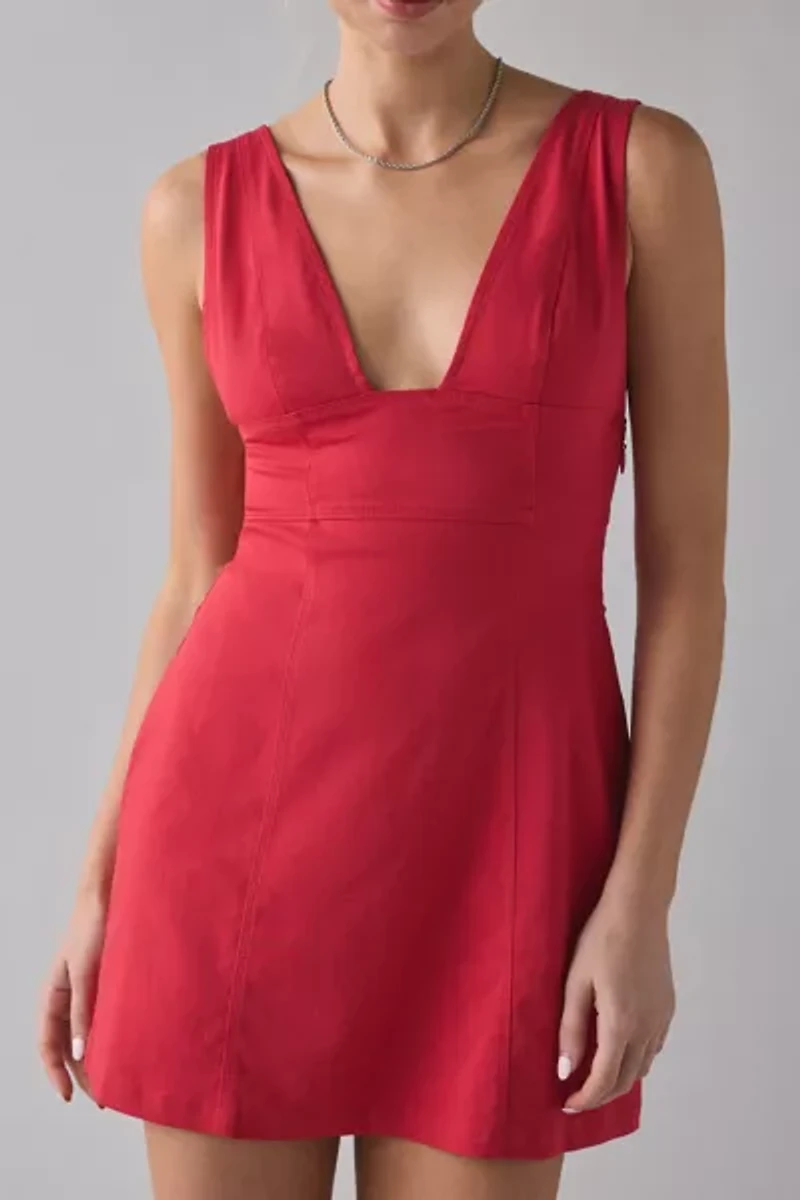 UO Guilty Pleasure Plunging V-Neck Mini Dress
