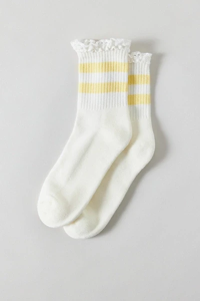 Lace-Trim Striped Athletic Socks