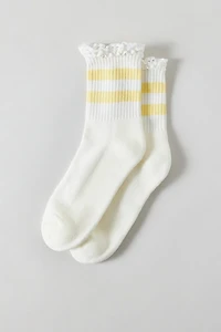 Lace-Trim Striped Athletic Socks