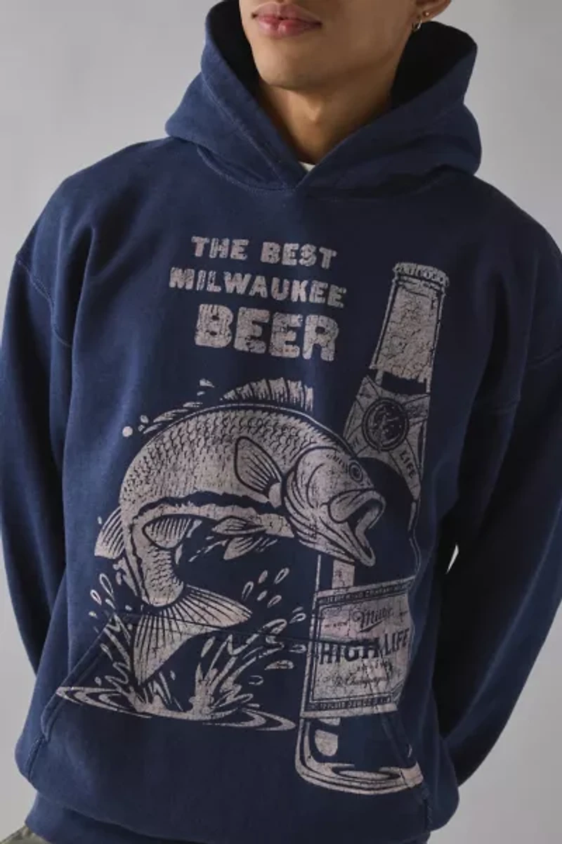 Miller High Life Fishing Graphic Hoodie Sweatshirt