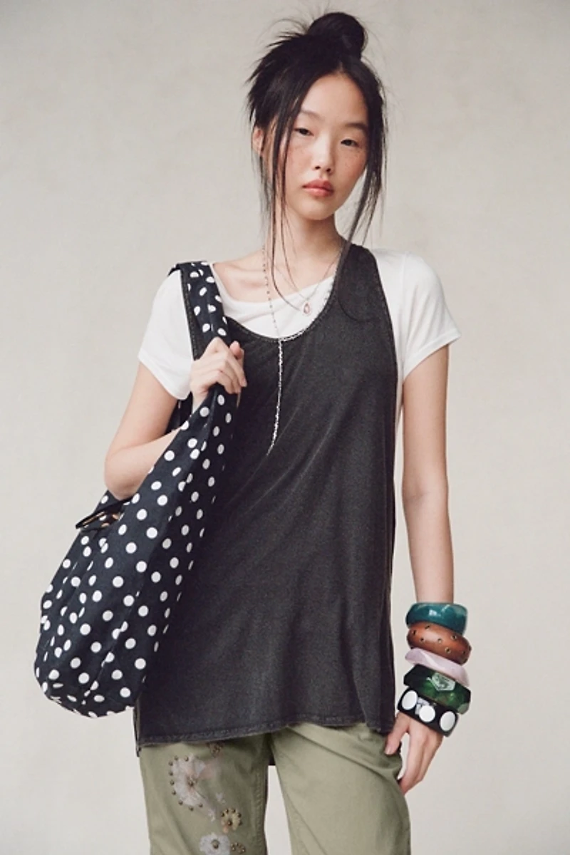 BDG Bowery Reese Jersey Knit Relaxed Racerback Tank Top