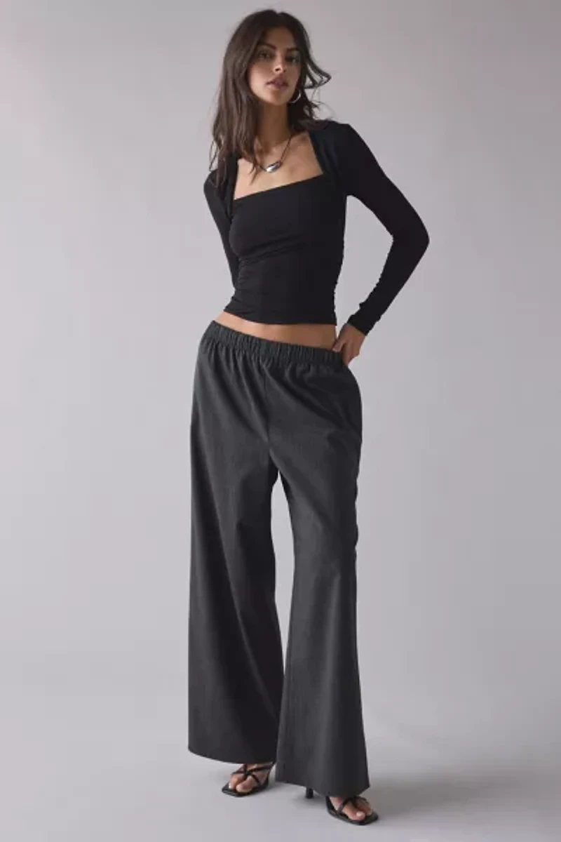 UO Claire Cropped Long Sleeve Shrug Top