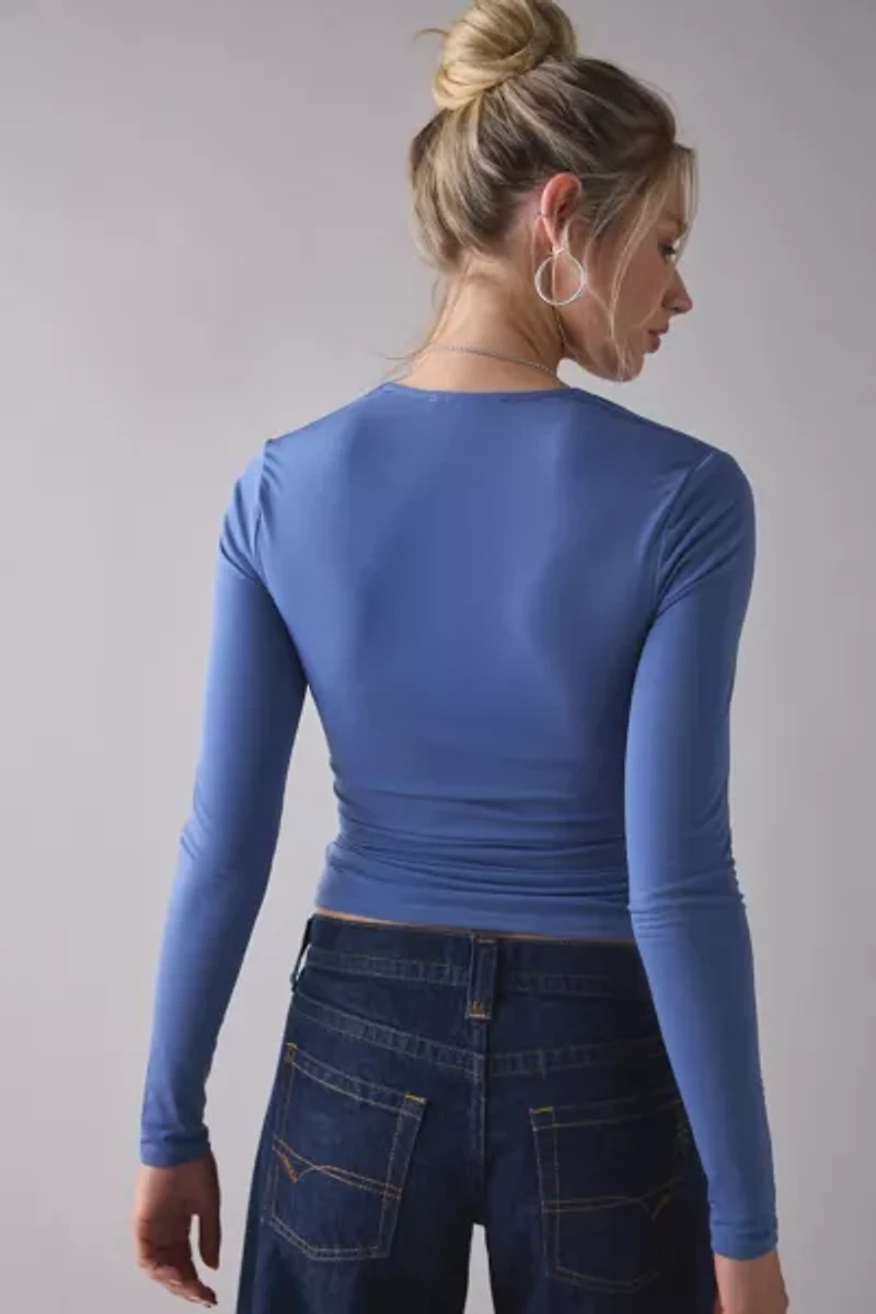 UO Claire Cropped Long Sleeve Shrug Top