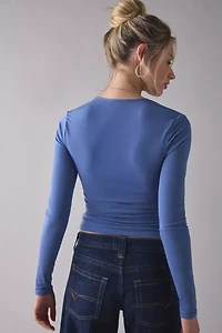 UO Claire Cropped Long Sleeve Shrug Top
