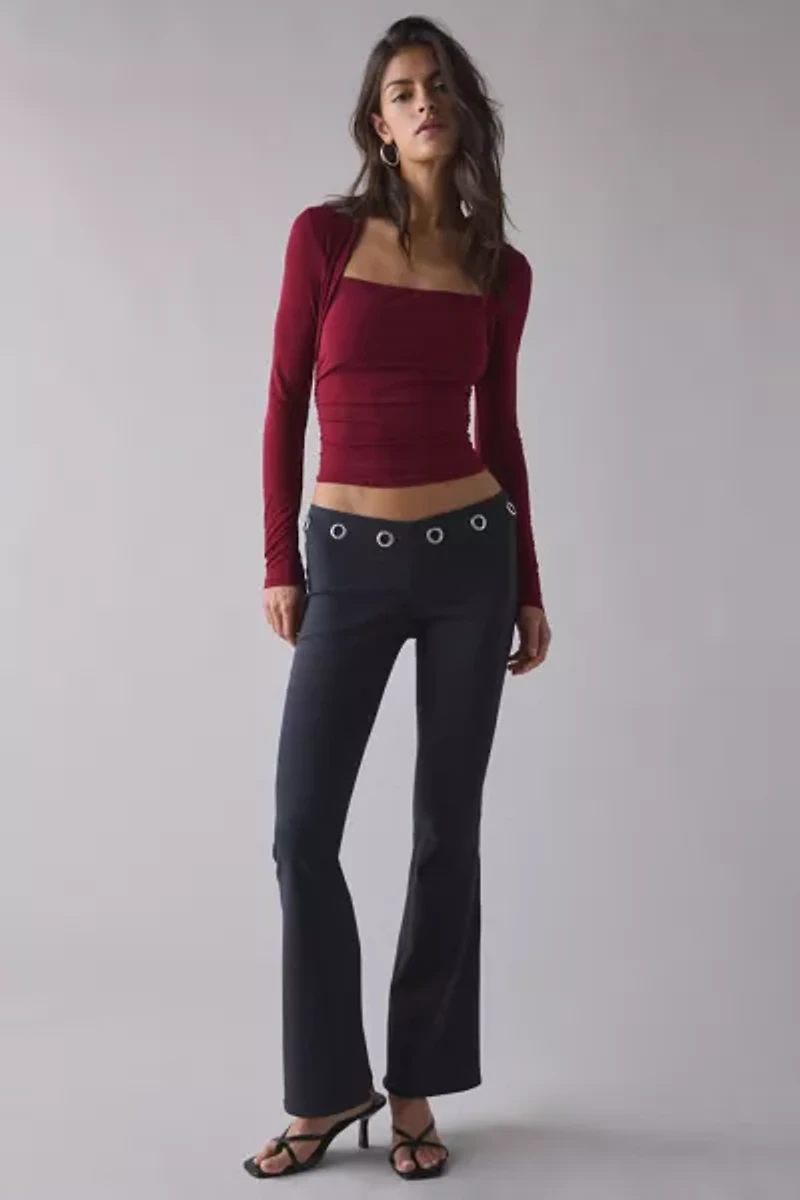 UO Claire Cropped Long Sleeve Shrug Top