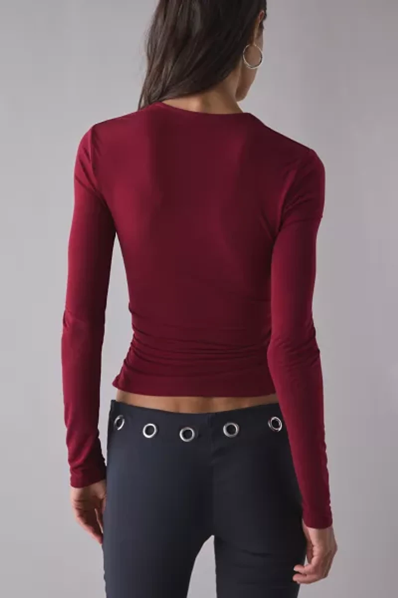 UO Claire Cropped Long Sleeve Shrug Top