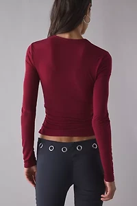 UO Claire Cropped Long Sleeve Shrug Top