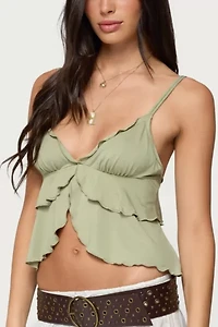 Edikted Kailan Ruffled Babydoll Top