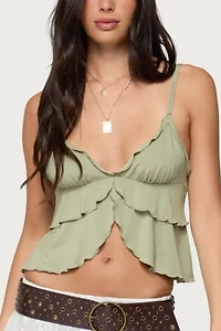 Edikted Kailan Ruffled Babydoll Top