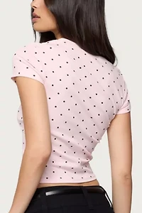 Edikted Lorenzo Polka Dot T Shirt