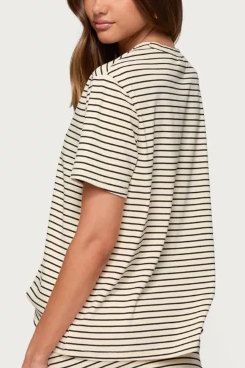 Edikted Brena Striped Oversized T Shirt