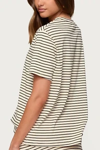 Edikted Brena Striped Oversized T Shirt
